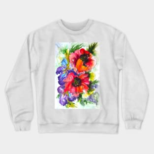 Spring Bouquet Watercolor Painting Crewneck Sweatshirt